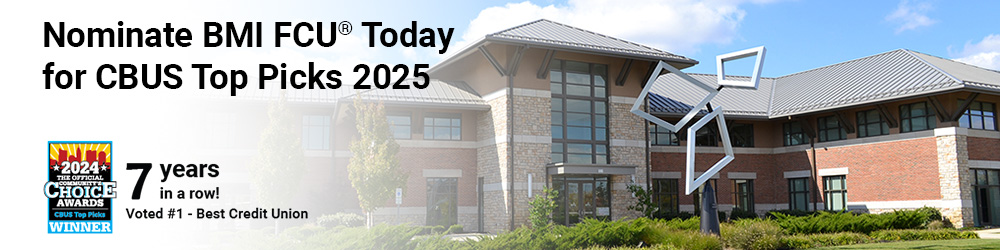 BMI Federal Credit Union building. Nominate BMIFCU today for CBUS Top Picks 2025.